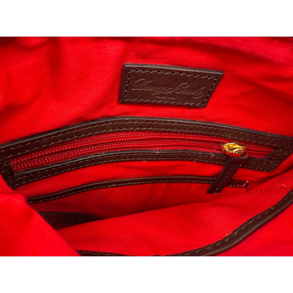 Dooney Bourke Black Suede Leather Crossbody Bag Gold Tone Logo Adjustable Strap - Picture 4 of 10